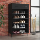 vidaXL Pantofar, negru, 60x35x105 cm, lemn compozit