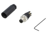 Conector M8 3-Pin Tată pe Cablu IP67 60V 4A