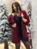 Sacou dama bordo din paiete
