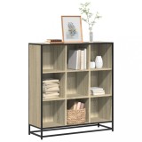 VidaXL Bibliotecă stejar sonoma 97,5x33x107,5 cm, lemn prelucrat/metal