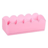 Organizator multifunctional pentru bijuterii, 5 compartimente, model dantelat, roz, 23x10x7.5cm