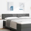 VidaXL Tăblie cap cu lumini cu bandă LED Ajustabil Gri 200 cm țesătură 3338253