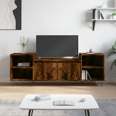 vidaXL Comodă TV, stejar fumuriu, 160x35x55 cm, lemn prelucrat foto