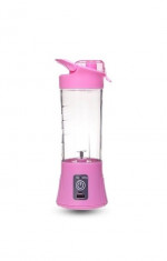 Mini blender portabil Juice Qllipin, 380ml, roz foto