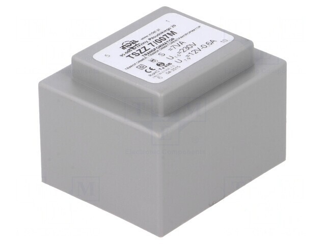 Transformator &Icirc;ncapsulat 7VA 230V-12V 580mA PCB