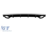 Difuzor tip RS7 cu capace cromate potrivit pentru bara S-line din spate pe Audi A7 Sportback 2015-2017 -O--O- Performance AutoTuning