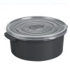 Set 3 Caserole Rotunde Cu Capac, Rezistente Pentru Cuptorul cu Microunde, Capacitate 500/1000/2000 ml, Gri