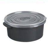 Set 3 Caserole Rotunde Cu Capac, Rezistente Pentru Cuptorul cu Microunde, Capacitate 500/1000/2000 ml, Gri