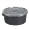 Set 3 Caserole Rotunde Cu Capac, Rezistente Pentru Cuptorul cu Microunde, Capacitate 500/1000/2000 ml, Gri
