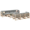 VidaXL Set canapea de grădină cu perne, 8 piese, lemn masiv de pin
