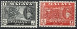 Malaezia - Statul Pahang (Protectorat Britanic) 1957 - Set de 2 Timbre Definitive &bdquo;Sultanul Abu Bakar&rdquo; -KV1
