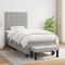 vidaXL Pat box spring cu saltea, gri deschis, 90x200 cm, textil 3136565