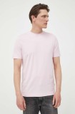 BOSS tricou din bumbac barbati, culoarea roz, neted, 50468347