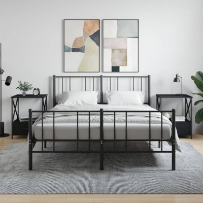 vidaXL Noptiere, 2 buc., negru, 50x41x65 cm, lemn compozit 826084 foto