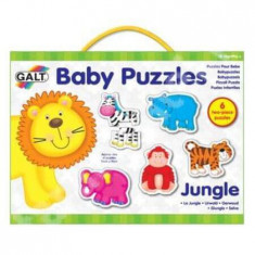 Set 6 Baby Puzzle Animale din jungla, 2 piese, Galt