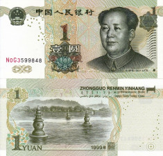 CHINA 1 yuan 1999 UNC!!! foto