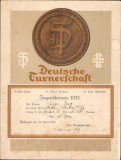 HST PM29 Diplomă 1932 Deutsche Turnerschaft