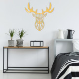 Decoratiune de perete, Deer2 Metal Decor, Metal, Dimensiune: 51 x 51 cm, Auriu, Tanelorn