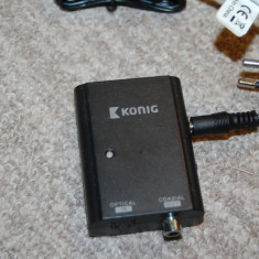Converter audio KONIG optical to coaxial KNACO2501 DIGITAL AUDIO CONVERTER