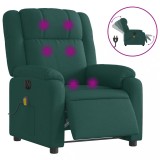 Cumpara ieftin Fotoliu electric de masaj rabatabil, verde inchis, textil