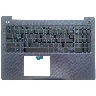 Carcasa superioara cu tastatura iluminata palmrest Laptop, Dell, G3 15 3579, 0N4HJ4, N4HJ4, taste albastre foto