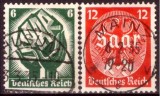 Seria Completă Germania 1935 - Alipirea Regiunii Saar, Ștampilă Mainz 1935, 2v (Mi. 544-545) - Ștampilate -A222