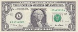 Bancnota Statele Unite ale Americii 1 Dolar 2001 - P509 UNC ( L = San Francisco - STARNOTE - vezi descriere )