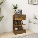 VidaXL Noptiere, 2 buc., stejar fumuriu, 40x35x65 cm, lemn prelucrat