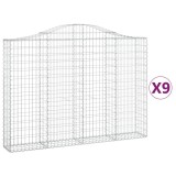 Cumpara ieftin Cosuri gabion arcuite 9 buc, 200x30x140/160cm, fier galvanizat