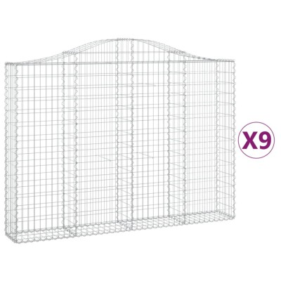 Cosuri gabion arcuite 9 buc, 200x30x140/160cm, fier galvanizat foto