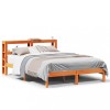Gossi cadru de pat cu tablie, maro ceruit, 135x190 cm, lemn masiv pin