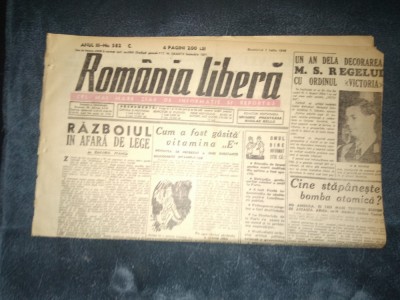 ZIAR ROMANIA LIBERA 7 IULIE 1946 foto