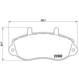 Placute frana Opel Movano A Box (X70) 01.99-, Movano A Bus (X70) 07.98-, Movano A (X70) 07.98-; Renault Master 2 Autobus (Jd) 03.98-, Master 2 Box (F, BREMBO