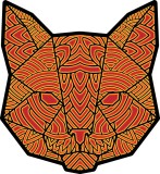 Cumpara ieftin Sticker decorativ, Mandala, Pisica, Multicolor, 64 cm, 7423ST-3, Oem
