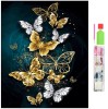 Set de broderie cu diamante 5D, model Fluturi, 30x40 cm, accesorii incluse, multicolor, Oem