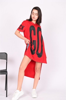 K817-3 Tricou lung tip rochie cu imprimeu &amp;quot;GO&amp;quot; foto