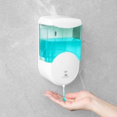Dozator automat de săpun lichid Vog und Arths - 600 ml - de perete, cu baterie - alb foto