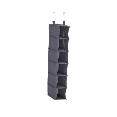 Raft suspendat pentru haine-pantofi-lenjerii, 30 x 15 x 99 cm, Poliester, Negru
