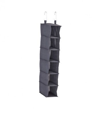 Raft suspendat pentru haine-pantofi-lenjerii, 30 x 15 x 99 cm, Poliester, Negru foto