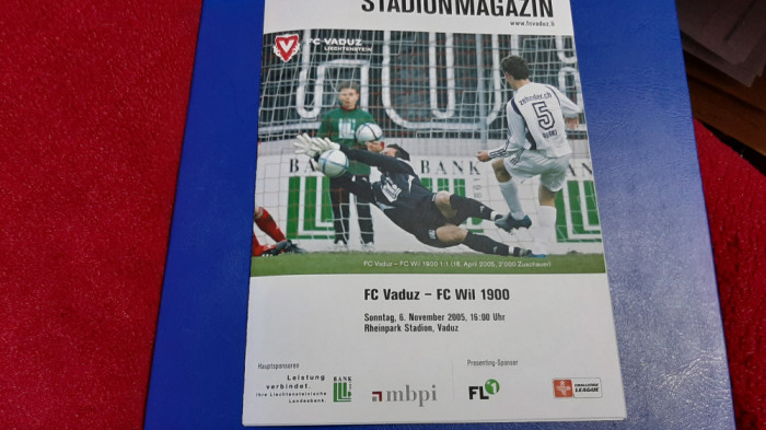 program FC Vaduz - FC Will 1900