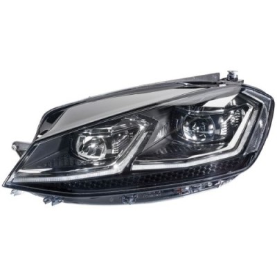Far VW Golf 7, 03.20, partea Stanga, cu lumina pentru viraje statica; cu lumina timp de zi tip LED, fara modul LED pentru luminile de curbe; fara foto