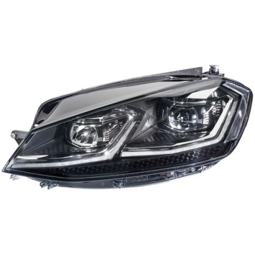 Far VW Golf 7, 03.20, partea Stanga, cu lumina pentru viraje statica; cu lumina timp de zi tip LED, fara modul LED pentru luminile de curbe; fara
