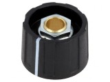 Buton rotativ negru cu indicator ABS &Oslash;6mm &Oslash;23x15,5mm