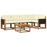vidaXL Set de canapele de exterior cu pernă 6 pcs Natural și Crem 3381958