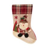 Cizmulita sau soseta de cadou pentru Mos Nicolae si Mos Craciun, decorata cu figurina tesuta, decoratiune tema sarbatori de iarna, multicolor, 36 X 22