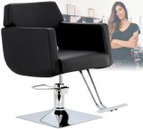 Scaun de coafat Chloe hidraulic rotativ pentru salonul de coafură Suport cromat scaun de coafor