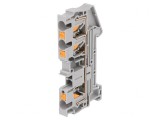 Conector de &icirc;mbinare șine 0,2-6mm2 3 borne gri push-in