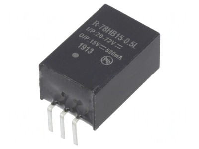 Convertor DC-DC 7.5W 20-72V la 15V 0.5A SIP3 foto