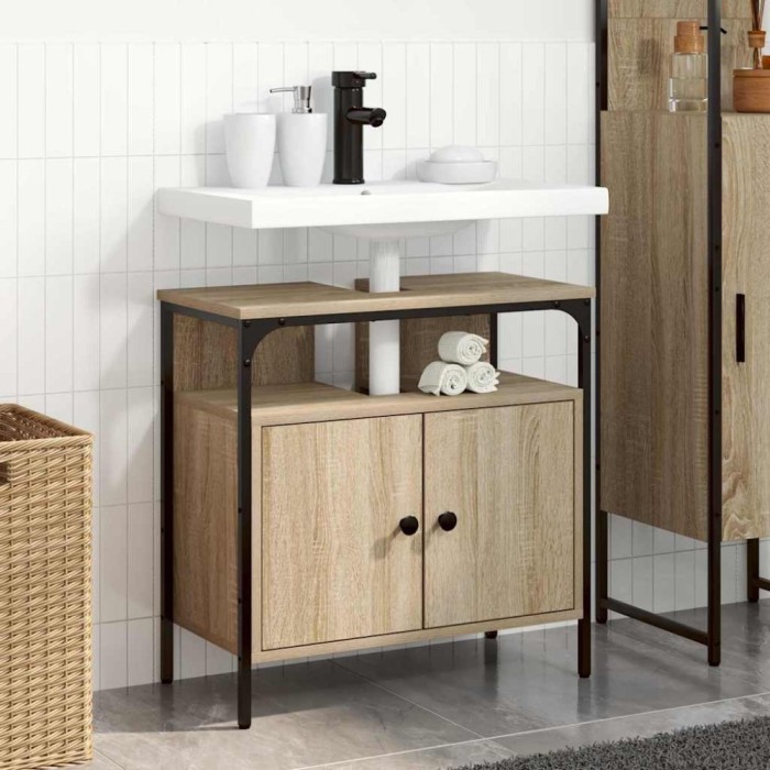 vidaXL Dulap pentru Chiuveta de Baie Bej 60 x 30 x 60 cm Lemn compozit 868042