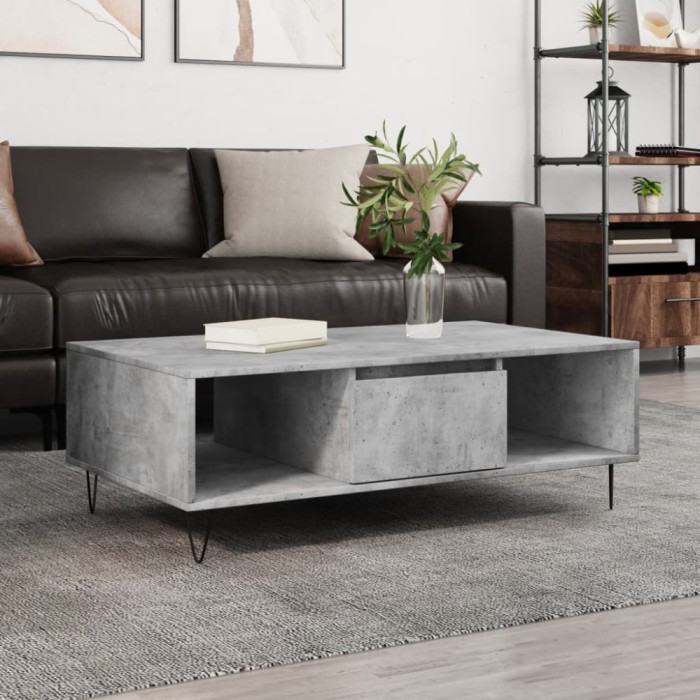 vidaXL Masă de cafea, gri beton, 104x60x35 cm, lemn compozit